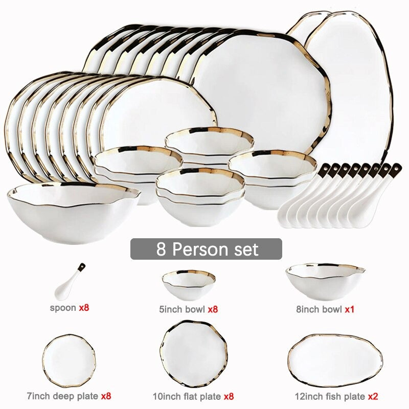 Nora Black White Luxury Dinnerware Set