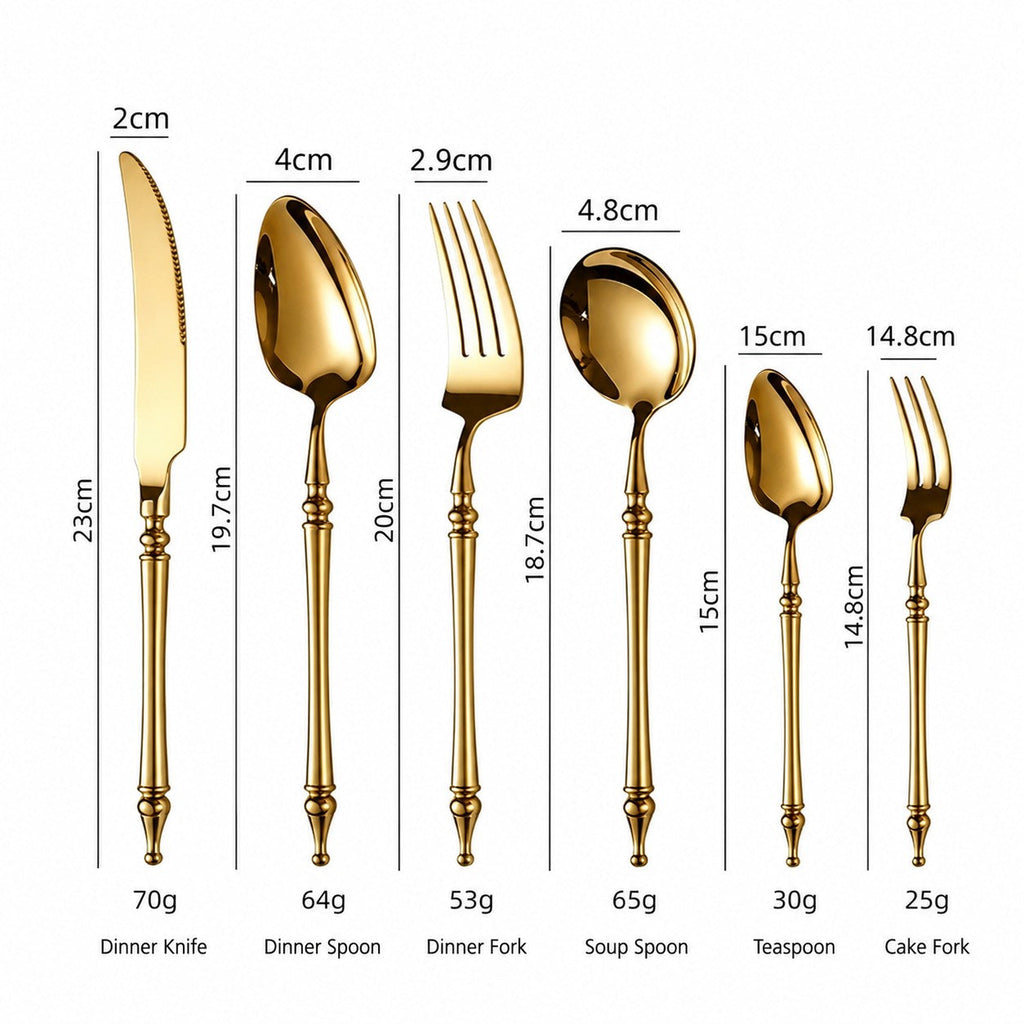 Xena Gold Stainless Steel Cutlery Set