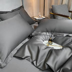 Neo Deep Grey Silky Egyptian Cotton Bedding Set