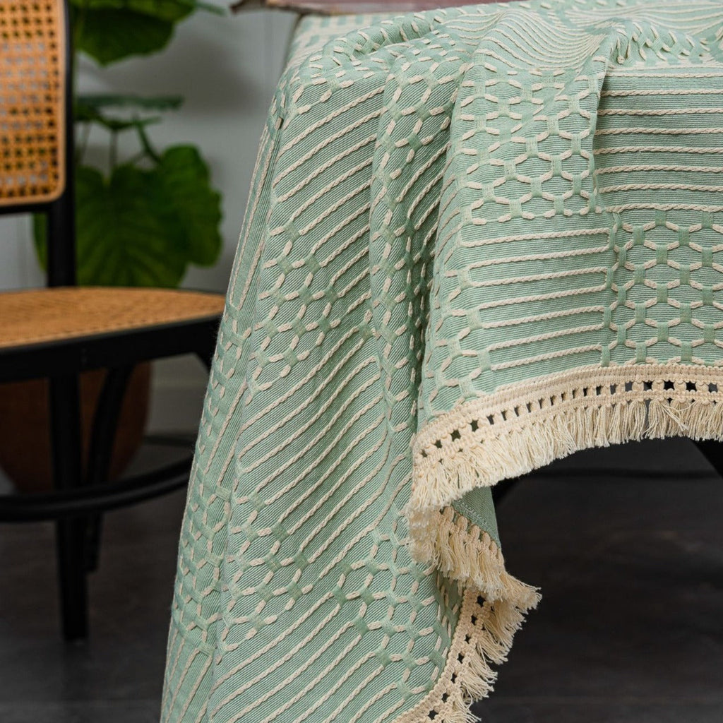 Vintage Geo Weave Tablecloth