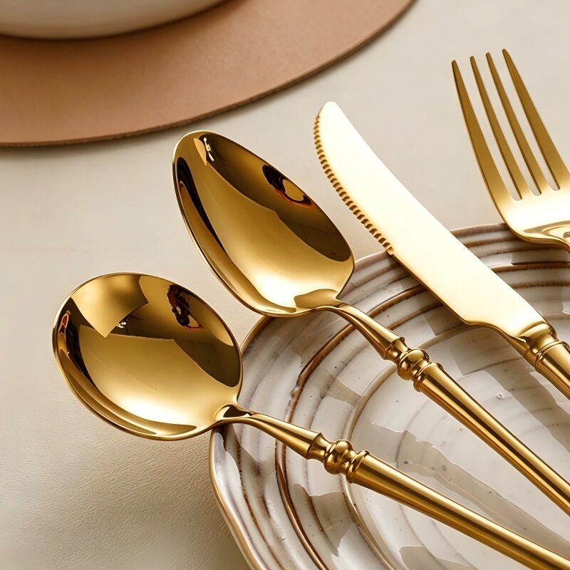 Xena Gold Stainless Steel Cutlery Set