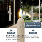 🔥Window Flameless Led Taper Candles with Sensor Dusk to Dawn