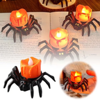 🏆2025 Halloween Hot Sale⚡🎃Halloween LED Pumpkin Lamp with Creepy Spider - Flameless Flickering Candle Light for Home Decor🕷️