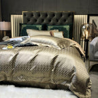 Talia Gold Egyptian Cotton Satin Bedding Set