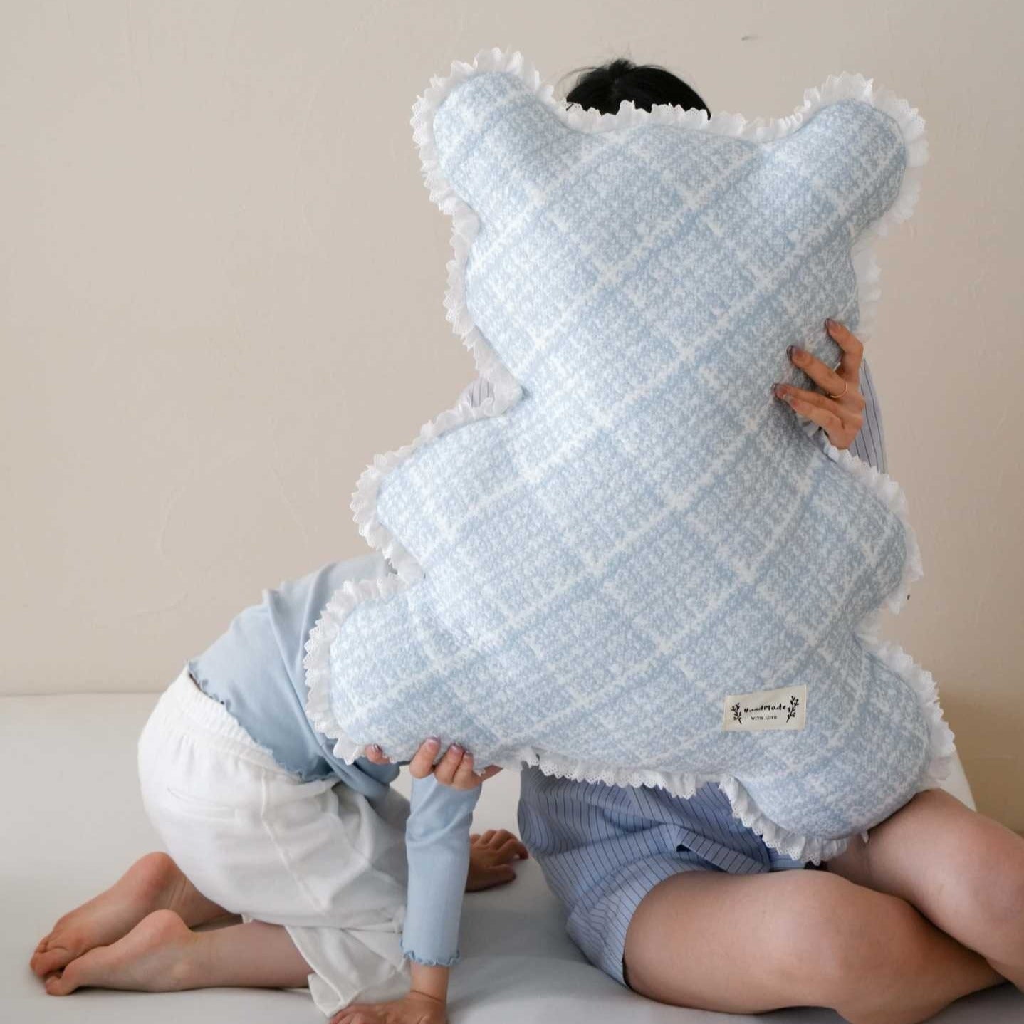 Plaid Teddy Cushion