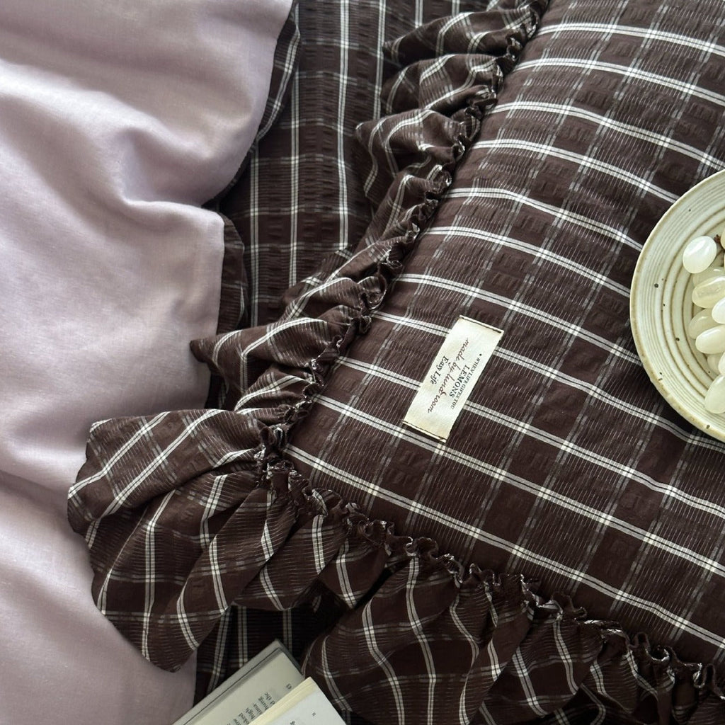 Ruffle Checker Bedding Set