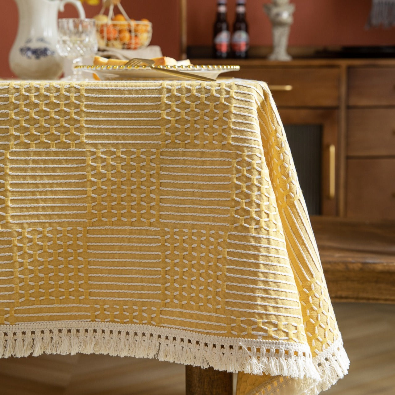 Vintage Geo Weave Tablecloth