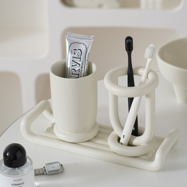 Puff Cream Ceramic Tray