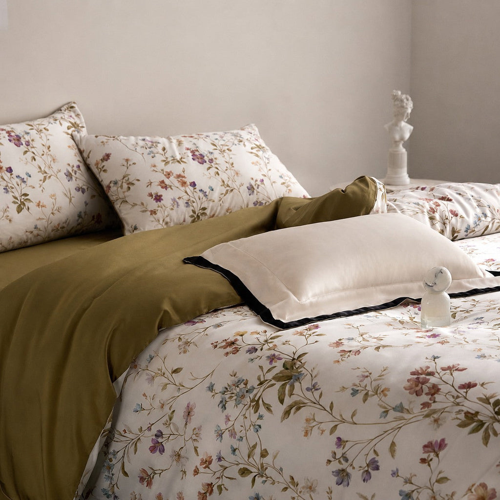 Evren Floral Egyptian Cotton Bedding Set