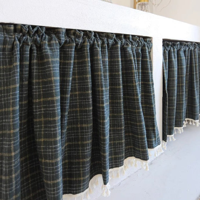Green Tartan Cabinet Curtain