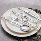 Svelte Silver Faceted Luxury Stainless Steel Cutlery Set