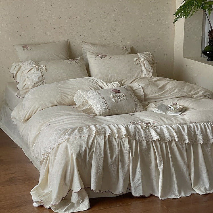 Old Rose Embroidery Bedding Set