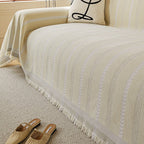 Cozy Vanilla Ribbon Sofa Cover
