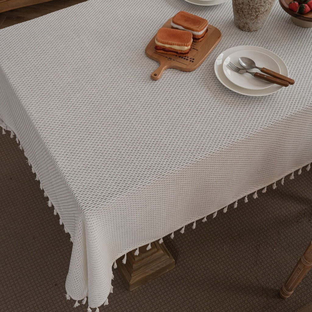 Waffle Tassel Tablecloth