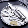 Aldomara Bamboo Silver Stainless Steel Cutlery Set