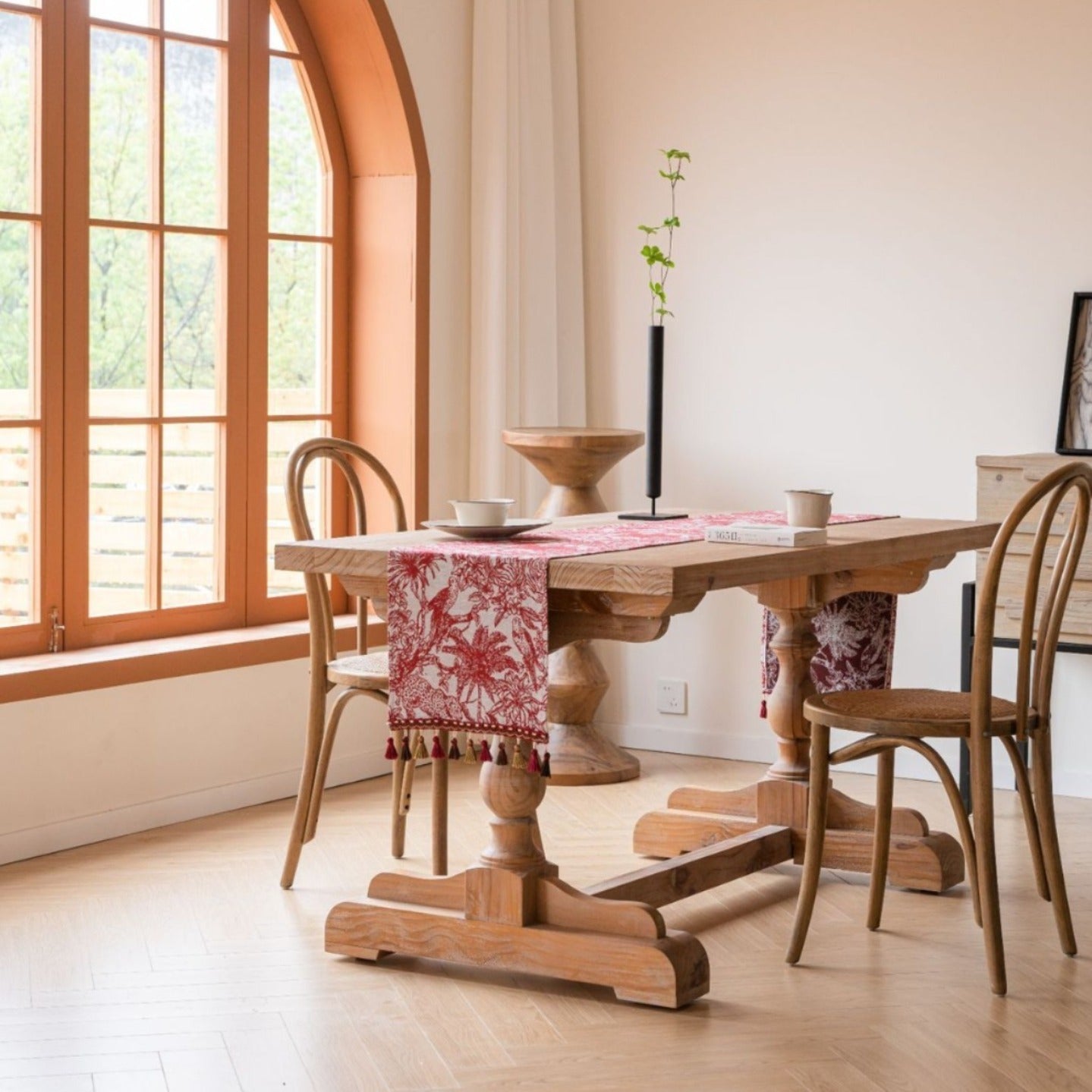 Red Palm Table Runner