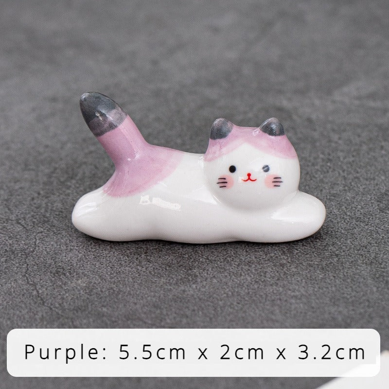 Sunbathing Cat Chopstick Holder Set