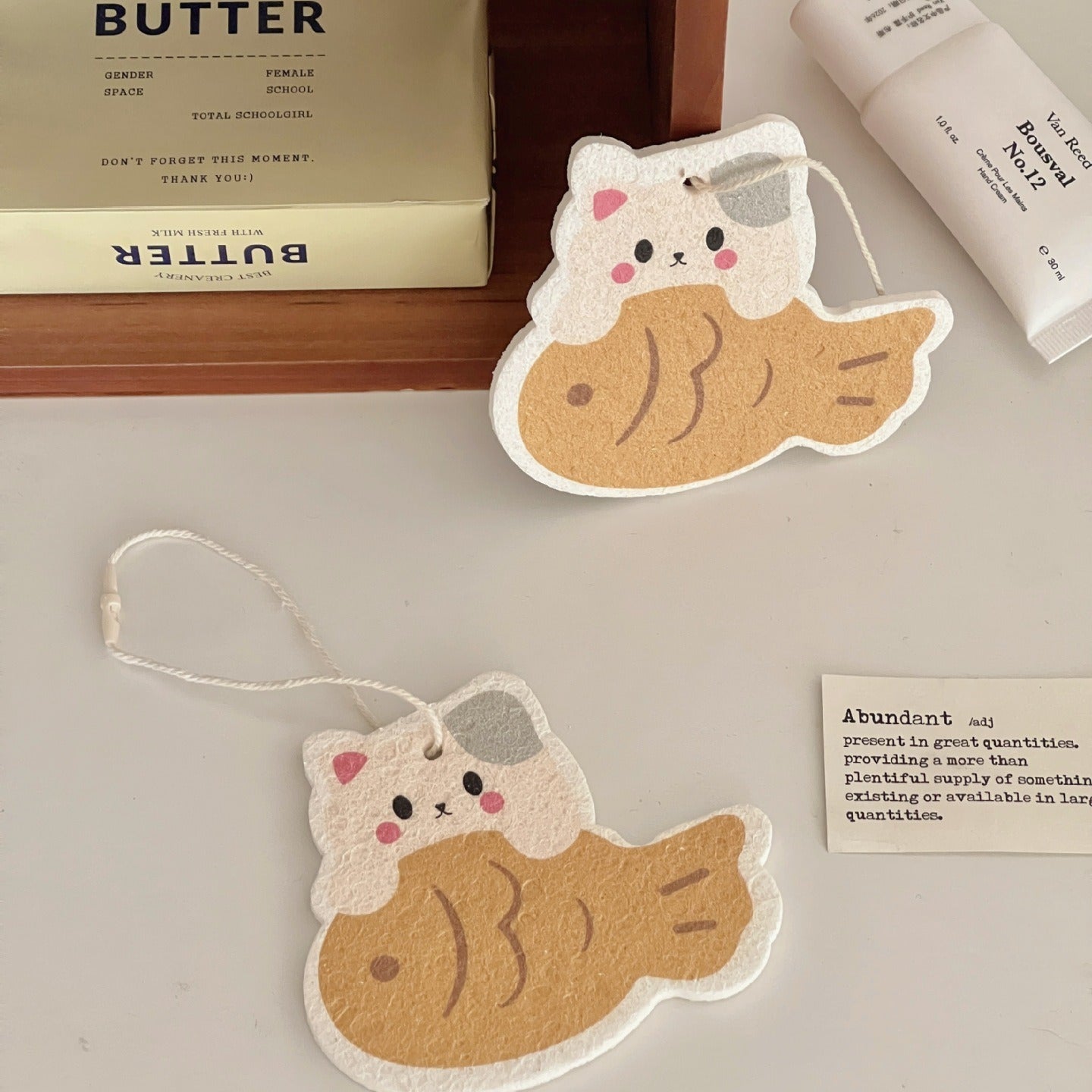 Taiyaki Kitty Dish Sponge Set