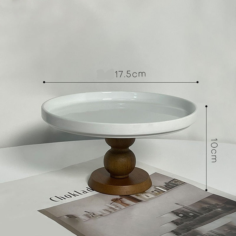 Wood Base Cake Stand