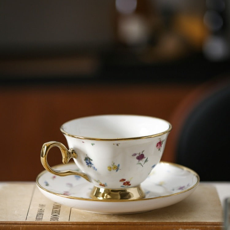 Golden Garden Sprig Teacup Set