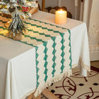 Woven Holiday Fringe Table Runner