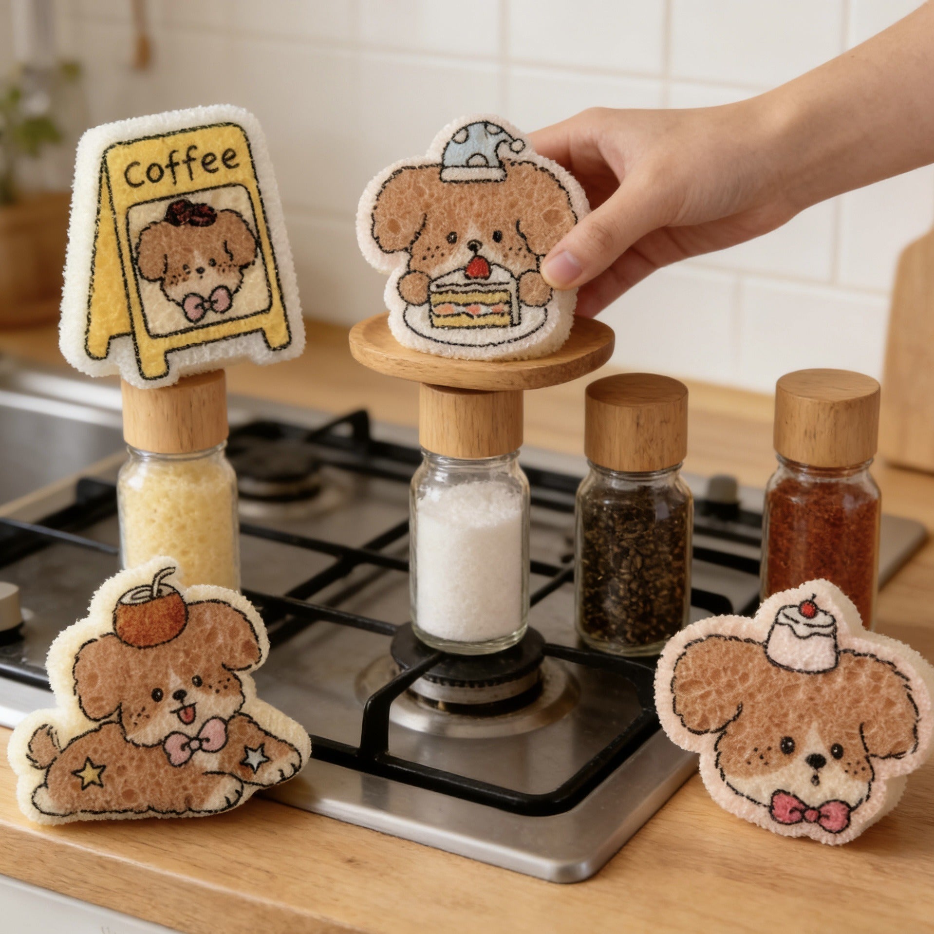 Cafe Puppy Dish Sponge Set