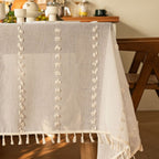 Farmhouse Pom Pom Tassel Tablecloth