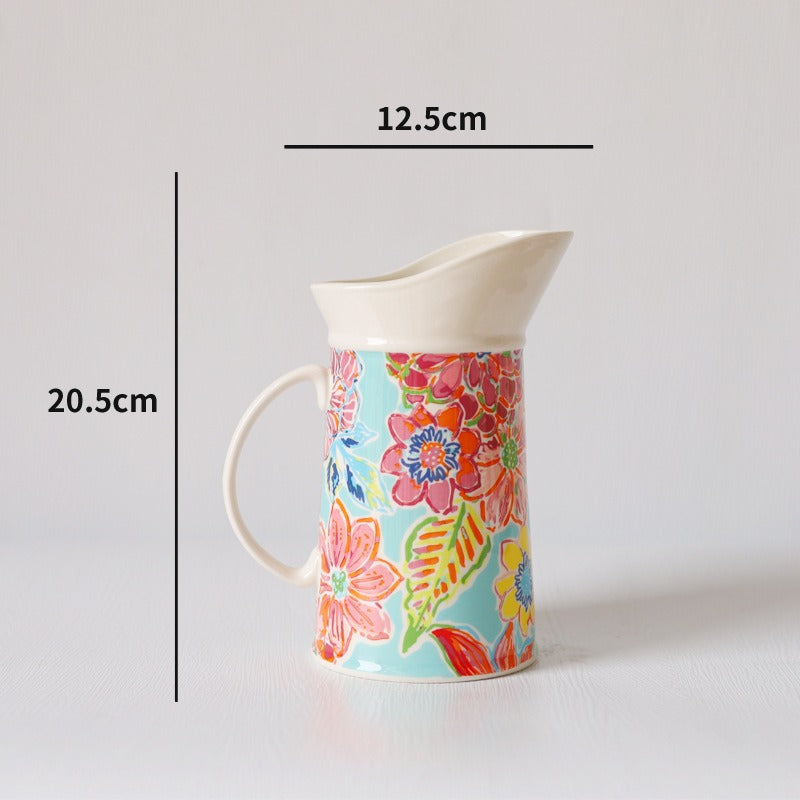 Floral Print Ceramic Vase