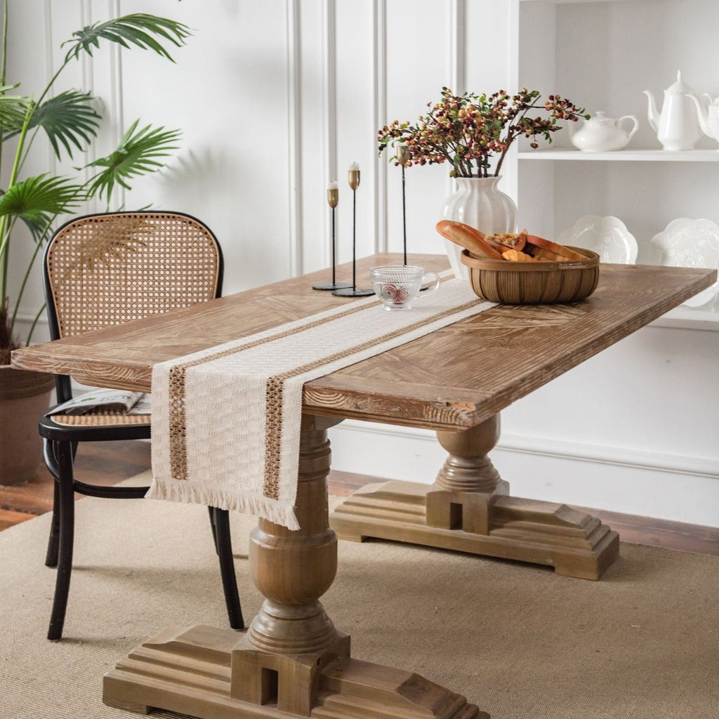 Vintage Farmhouse Stripe Table Runner