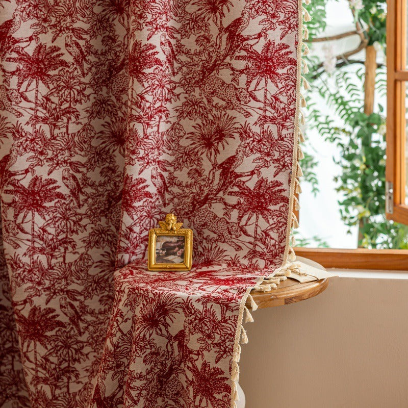 Red Palm Tassel Curtain