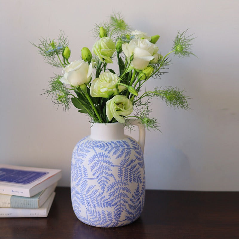 Blue Leave Ceramic Vase