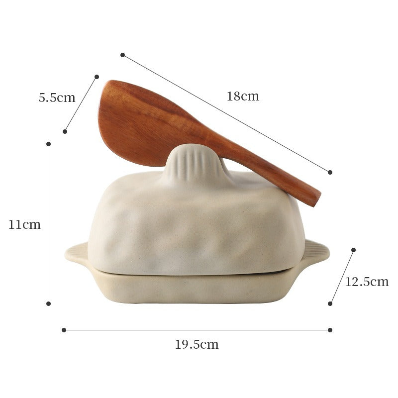 Earthy Ceramic Butter Keeper Set