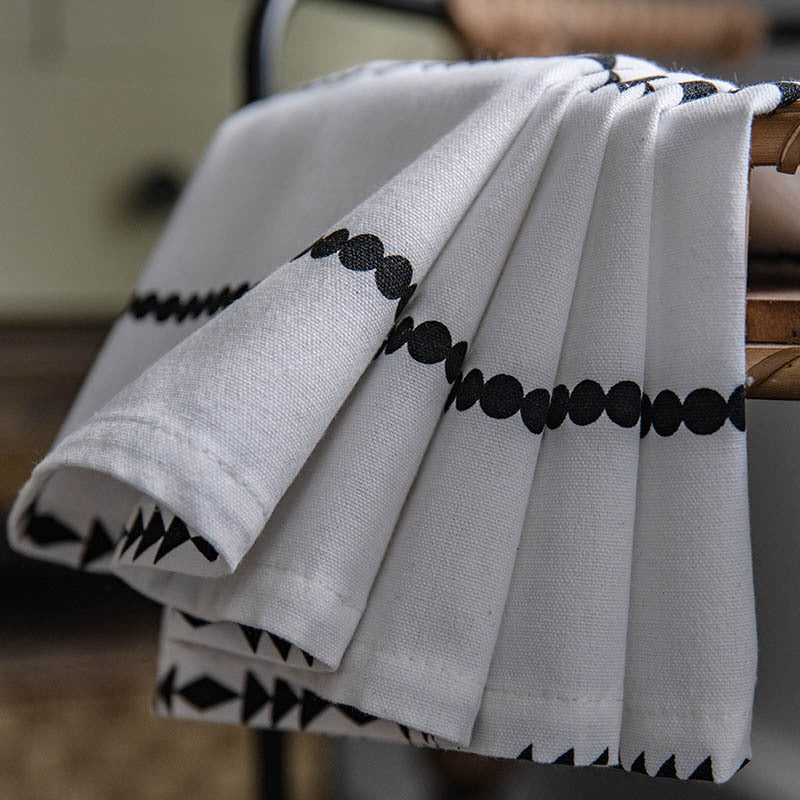 Boho Style Black and White Curtain