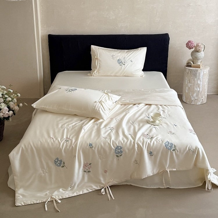 Hydrangea Whisper Summer Quilted Blanket