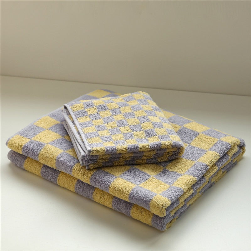 Pastel Checkerboard Towel Set Collection