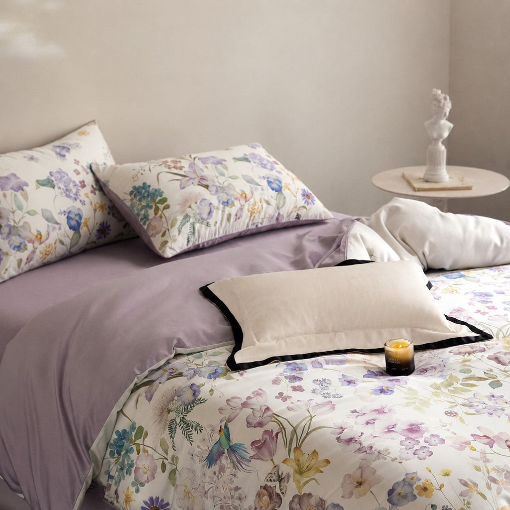 Lunaria Floral Garden Egyptian Cotton Bedding Set