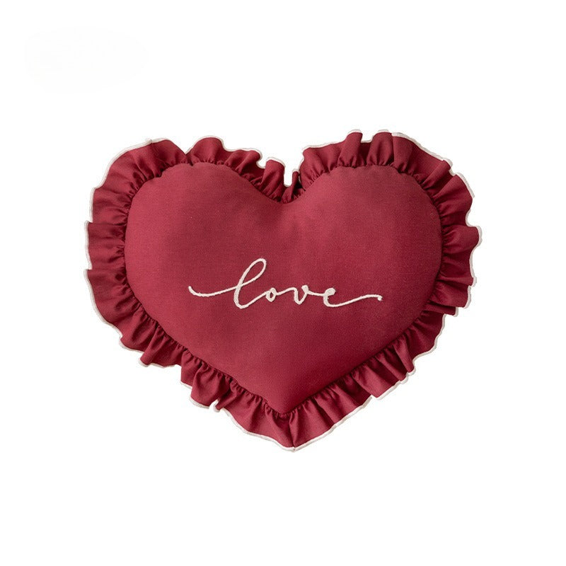 Ruffle Love Heart Cushion