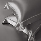 Solenne Starlight Silver Openwork Trim Luxury Pure Mulberry Silk Bedding Set