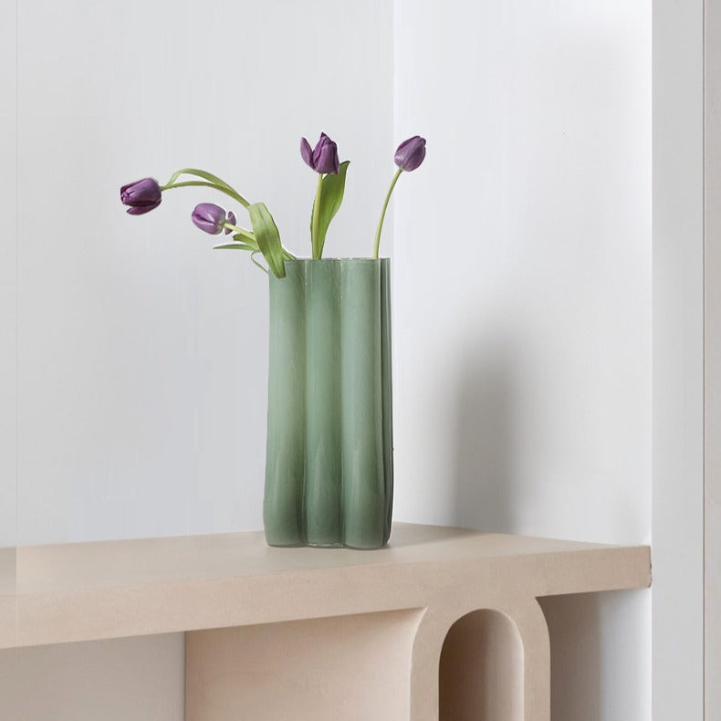 Green Serenity Glass Vase