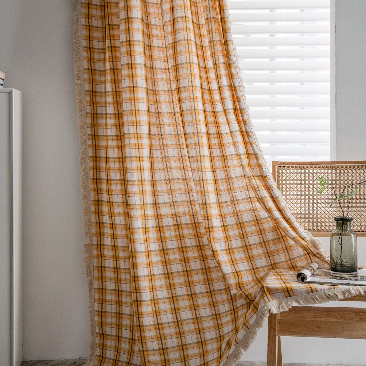 Homestead Chequered Tassel Curtain