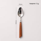 Wood Handle Silver Cutlery Set