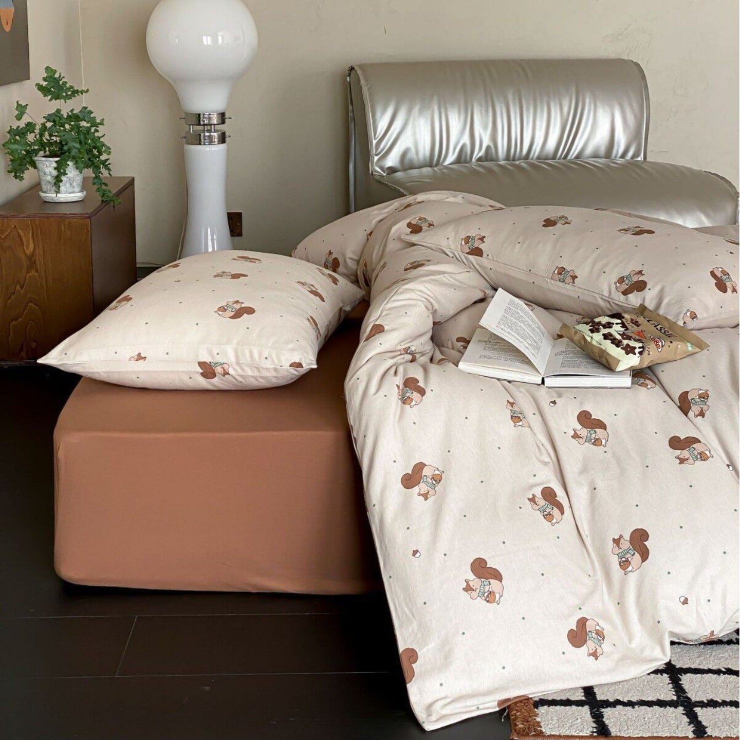 Squirrel & Acorn Dots Bedding Set