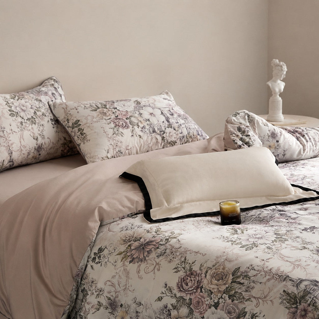 Cyria Pearl Garden Floral Egyptian Cotton Bedding Set