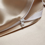 Solenne Opaline Gold Openwork Trim Luxury Pure Mulberry Silk Bedding Set