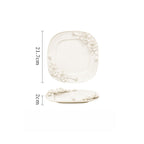 Beauty Rose Embossed Square Plate