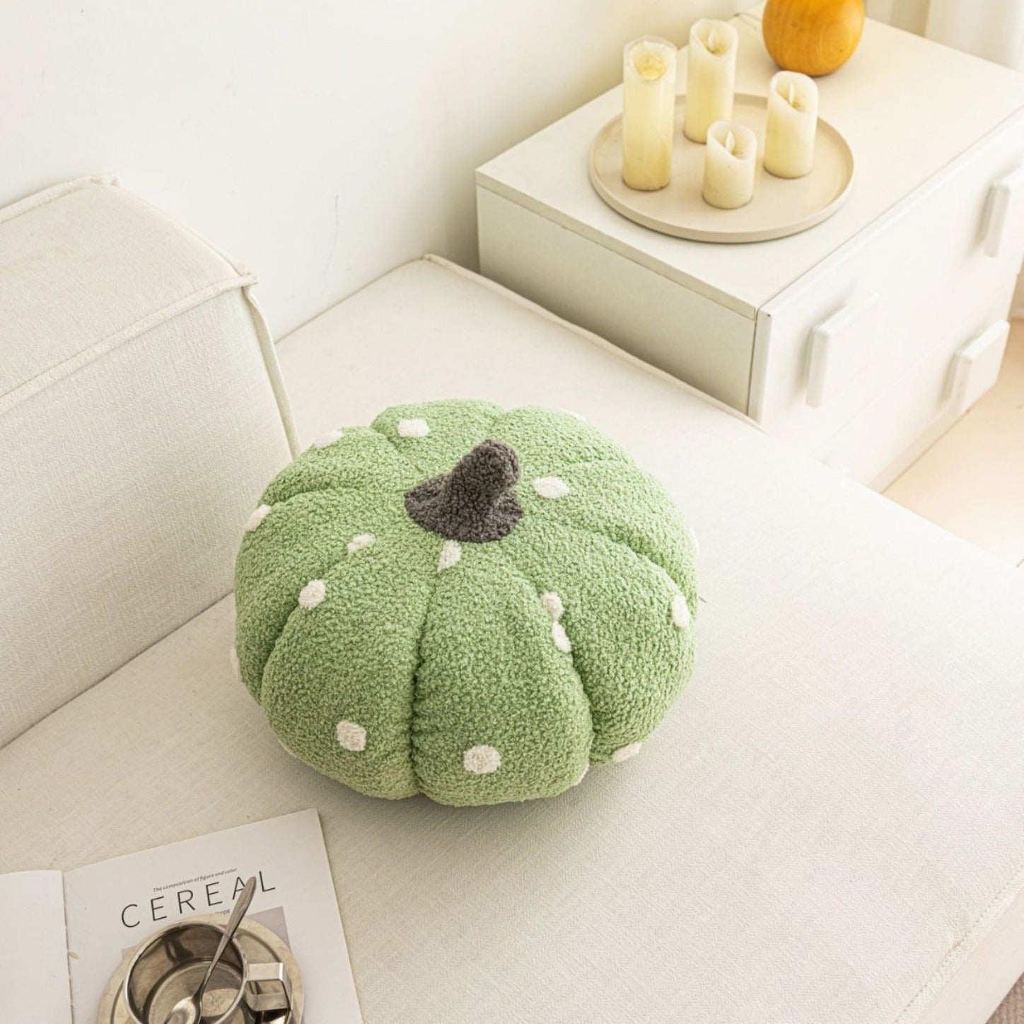 Cottage Pumpkin Dot Pillow