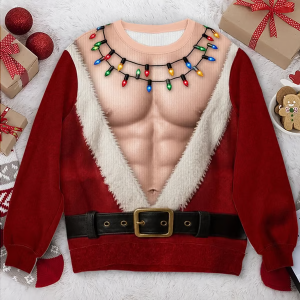 Fun Fuzzy Chest Christmas Sweatshirt