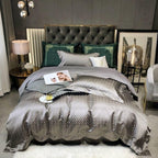 Talia Grey Egyptian Cotton Satin Bedding Set