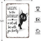 Vintage Black & White Cat Wall Art