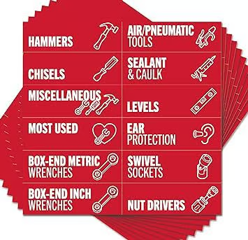 80-Piece Magnetic Toolbox Labels Kit